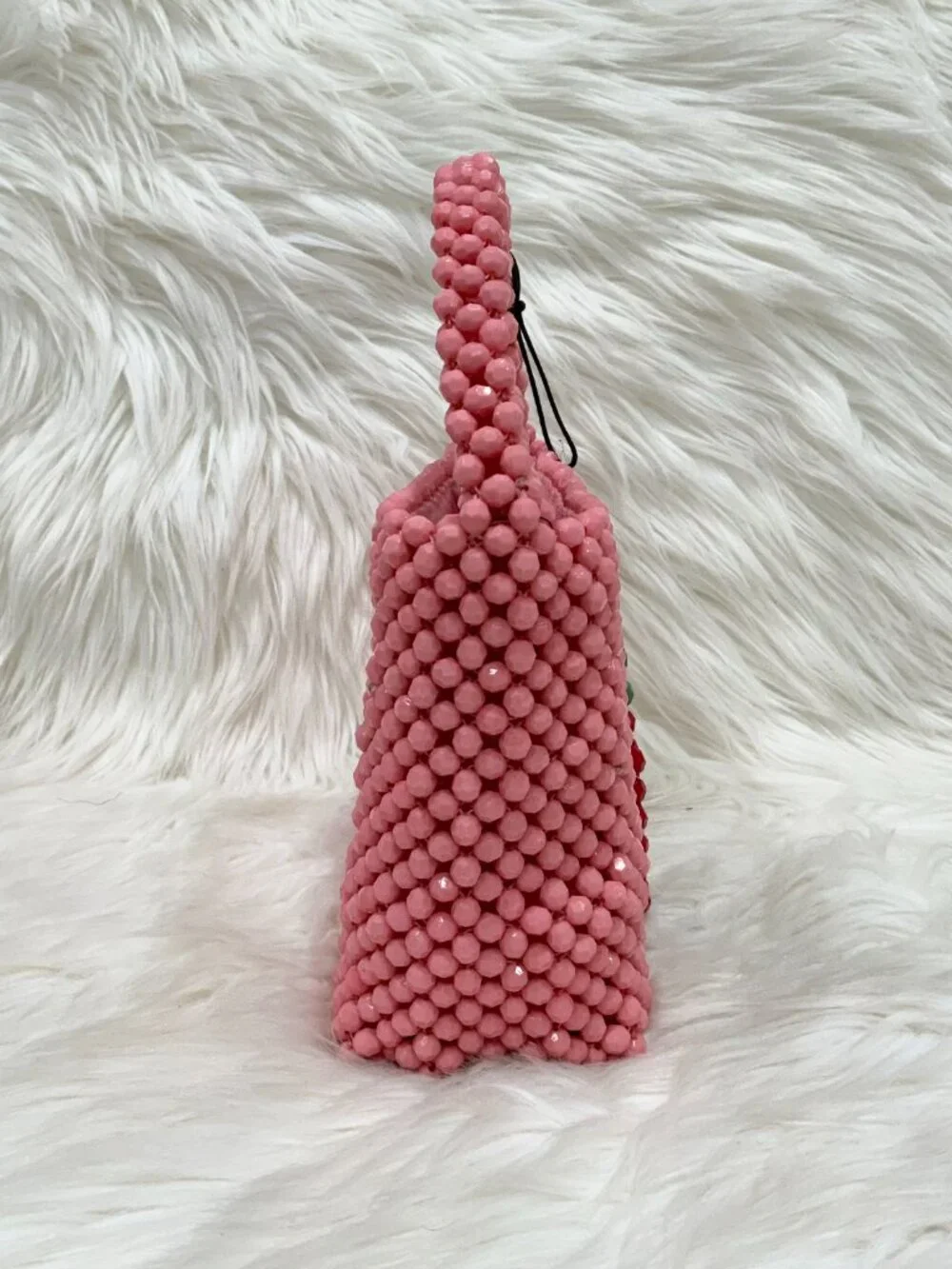 Bouffants and Broken Hearts Pink Beaded Strawberry Crossbody Bag NWT - Picture 4 of 6